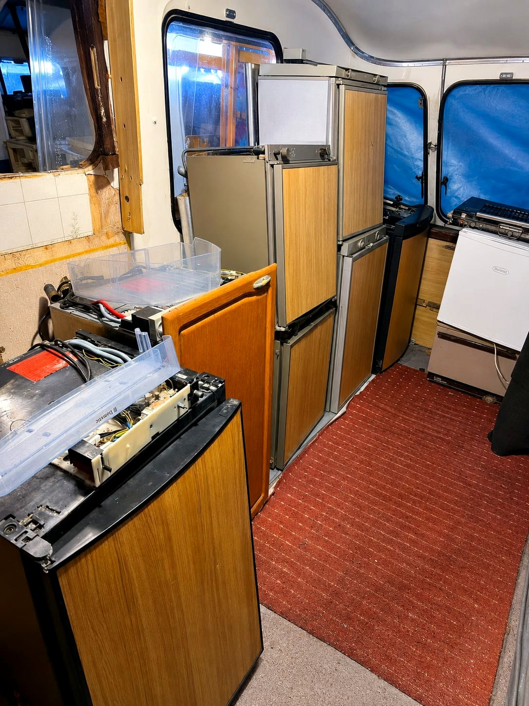 Used caravan fridges and appliances stored in the unit